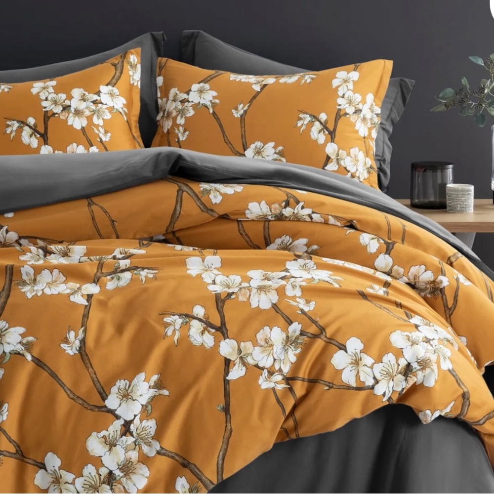[eikei] OPULENT HOME LINENS Almond Blossom Print Duvet Cover